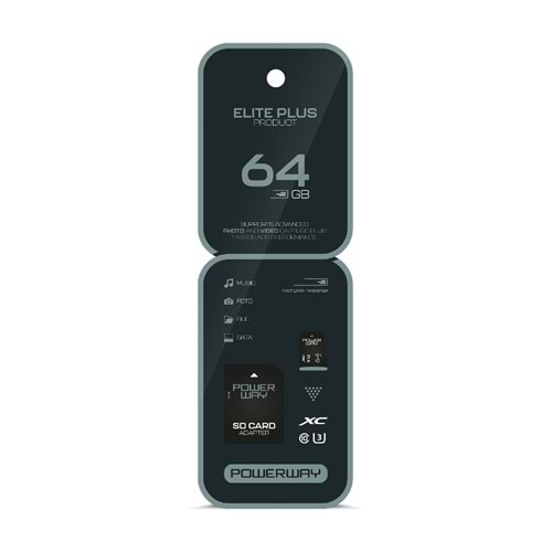 POWERWAY 64GB CLASS10 U3 SD KART