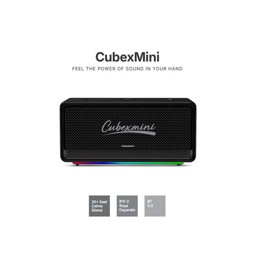 POWERWAY CUBEX MİNİ BLUETOOTH HOPARLÖR