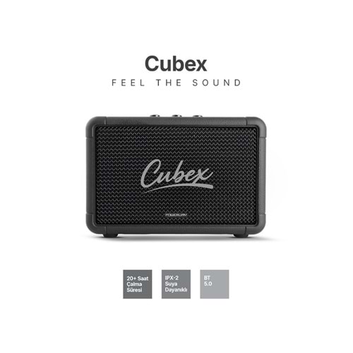 POWERWAY CUBEX BLUETOOTH HOPARLÖR (SİYAH)