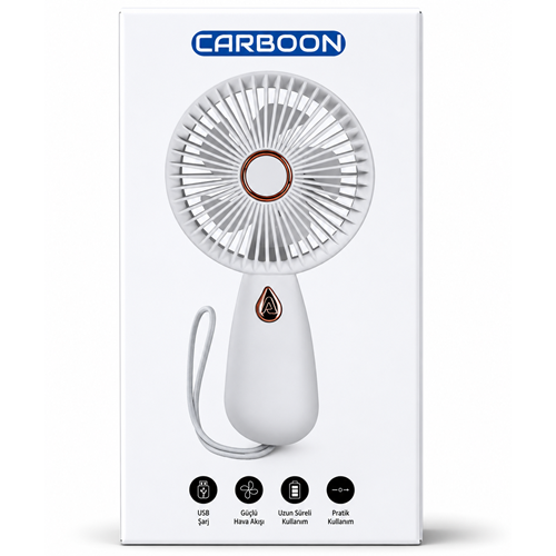 Carboon ZB146 Dijital Ekranlı Şarjlı El Vantilatörü