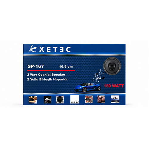 XETEC SP-167 16,5 cm 180W 2 Yollu Koaksiyel Oto Hoparlör