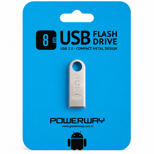 POWERWAY 8GB METAL USB BELLEK