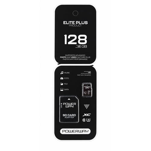 Powerway Elite 128GB microSDXC Hafıza Kartı Class 10 U3 SD Adaptörlü